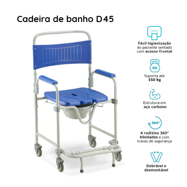 Cadeira de Banho D45 Dellamed - Imagem 4